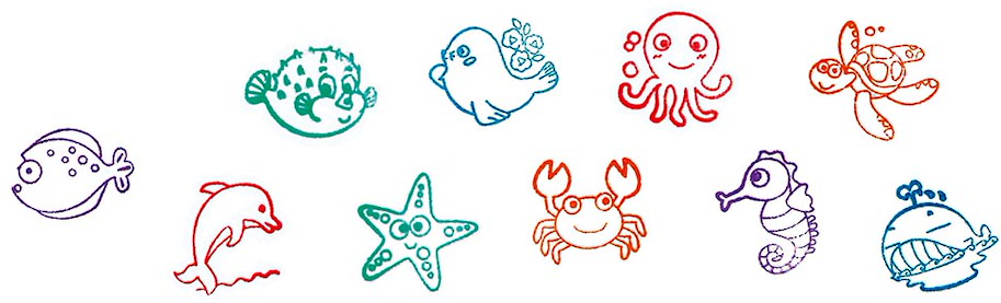 Stempel Meerestiere