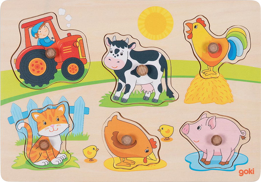 Steckpuzzle Auf dem Bauernhof, 6-teilig