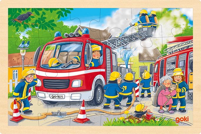 Einlegepuzzle Feuerwehreinsatz, 24 Teile