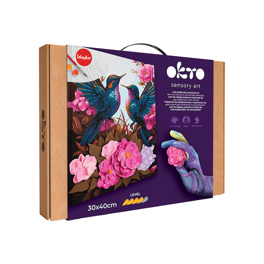 3D Modellier- und Malset Verliebte Kolibris