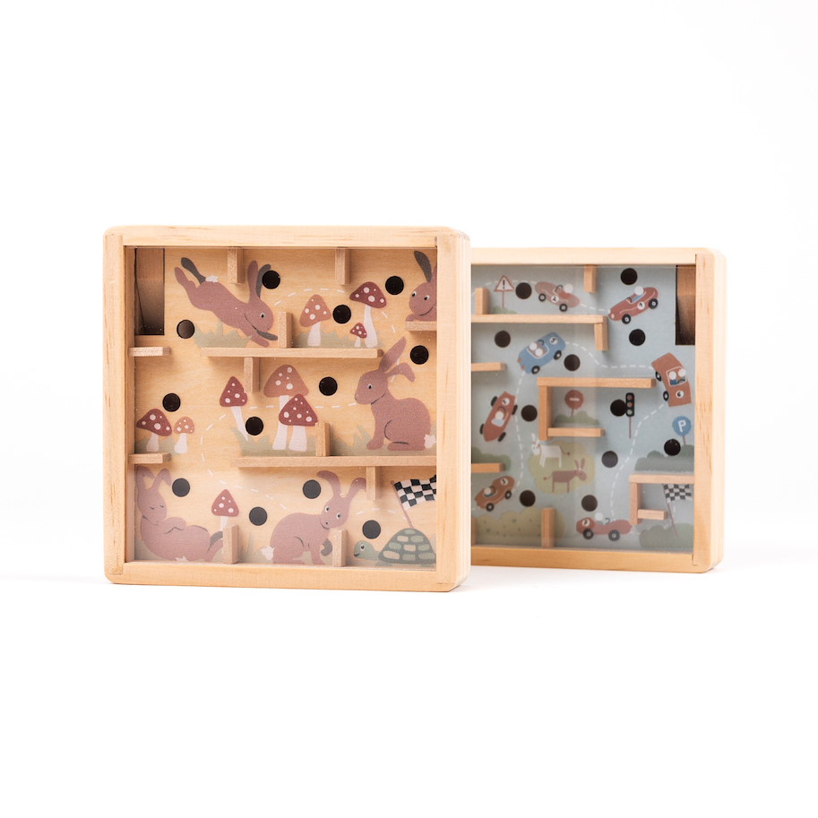 Mini Holzlabyrinth 2-fach sortiert, 12 Stück im Display