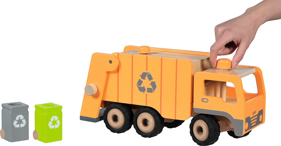 Grosser Müllwagen Eco mit 2 Mülltonnen
