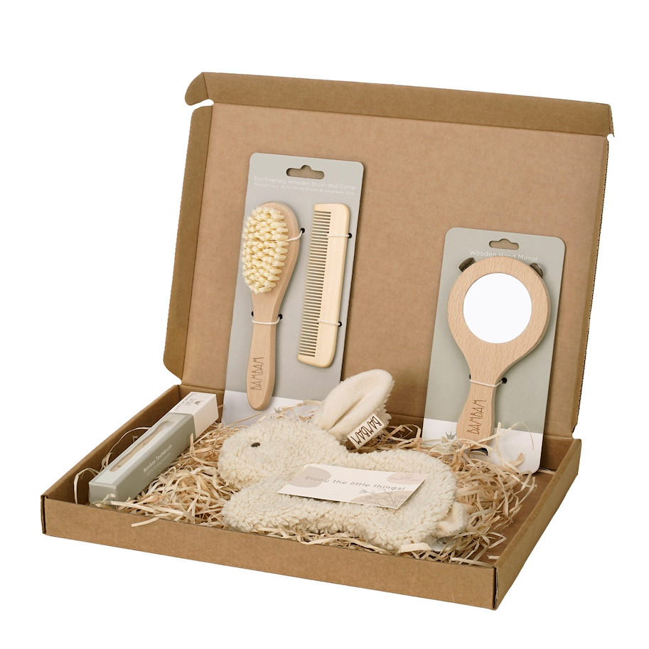 Umweltfreundliche Geschenkbox Babypflege