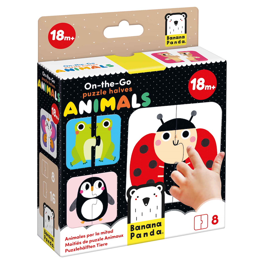 Puzzle "On-the-Go Halves Animals" 18m+ / 16 Teile