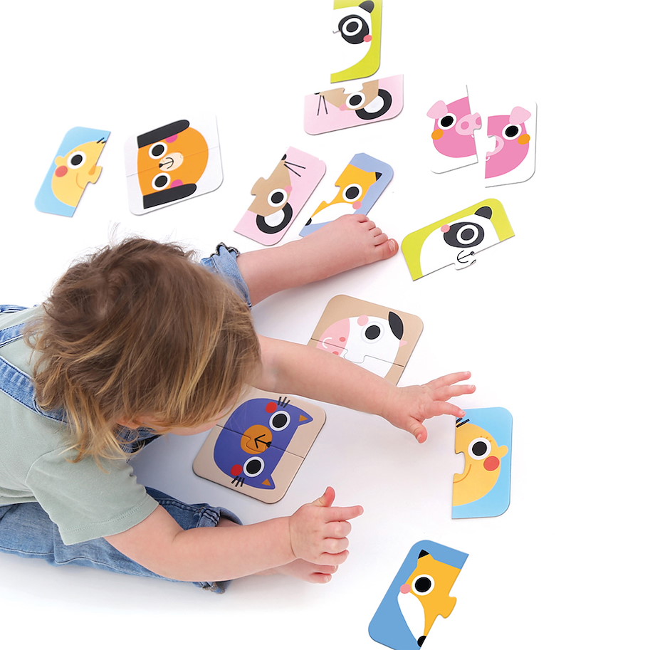 Puzzle "On-the-Go Halves Faces" 15m+ / 16 Teile