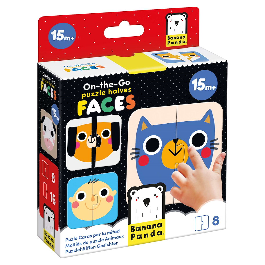 Puzzle "On-the-Go Halves Faces" 15m+ / 16 Teile