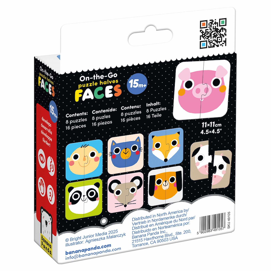 Puzzle "On-the-Go Halves Faces" 15m+ / 16 Teile