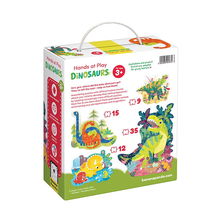 Puzzle "Hands at Play Dinosaurs" 3+ / 71 Teile