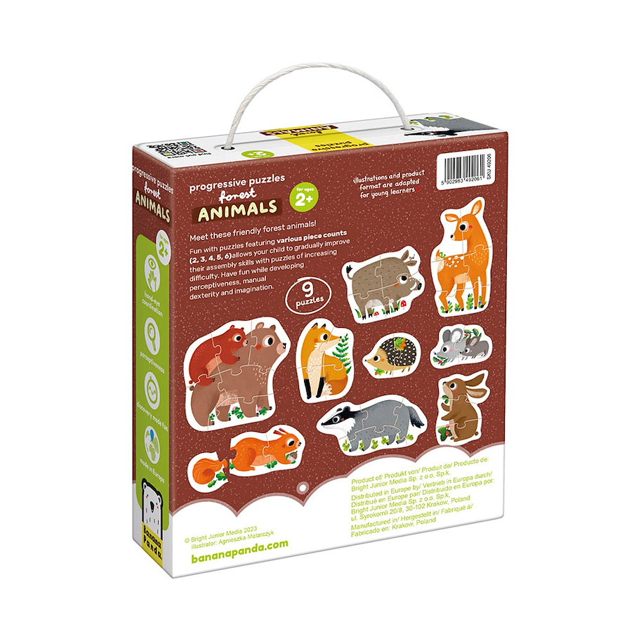 Puzzle "Progressive Forest Animals" 2+ / 33 Teile