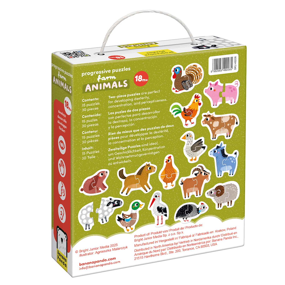 Puzzle "Progressive Farm Animals" 18m+ / 30 Teile