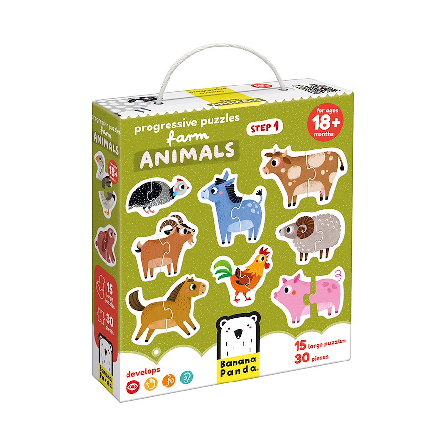 Puzzle "Progressive Farm Animals" 18m+ / 30 Teile