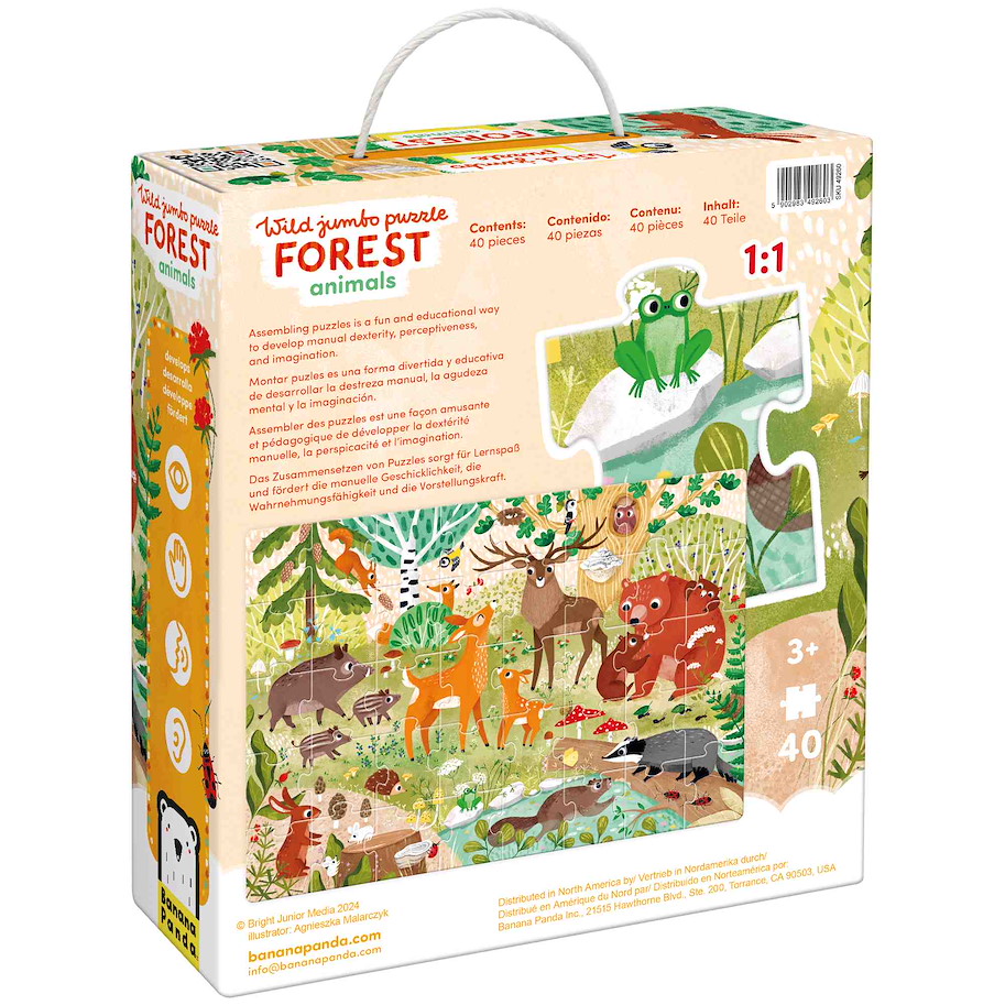Puzzle "Wild Jumbo Forest Animals" 3+ / 40 Teile
