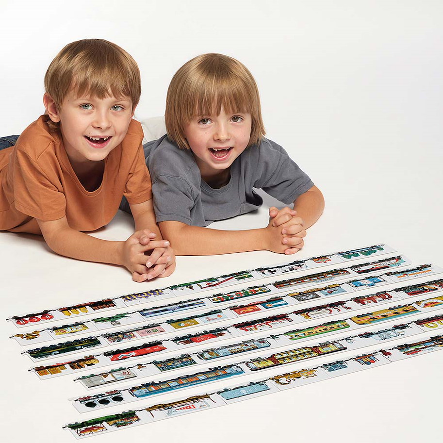 Puzzle "Mix an Match Trains" 5+ / 54 doppelseitige Teile