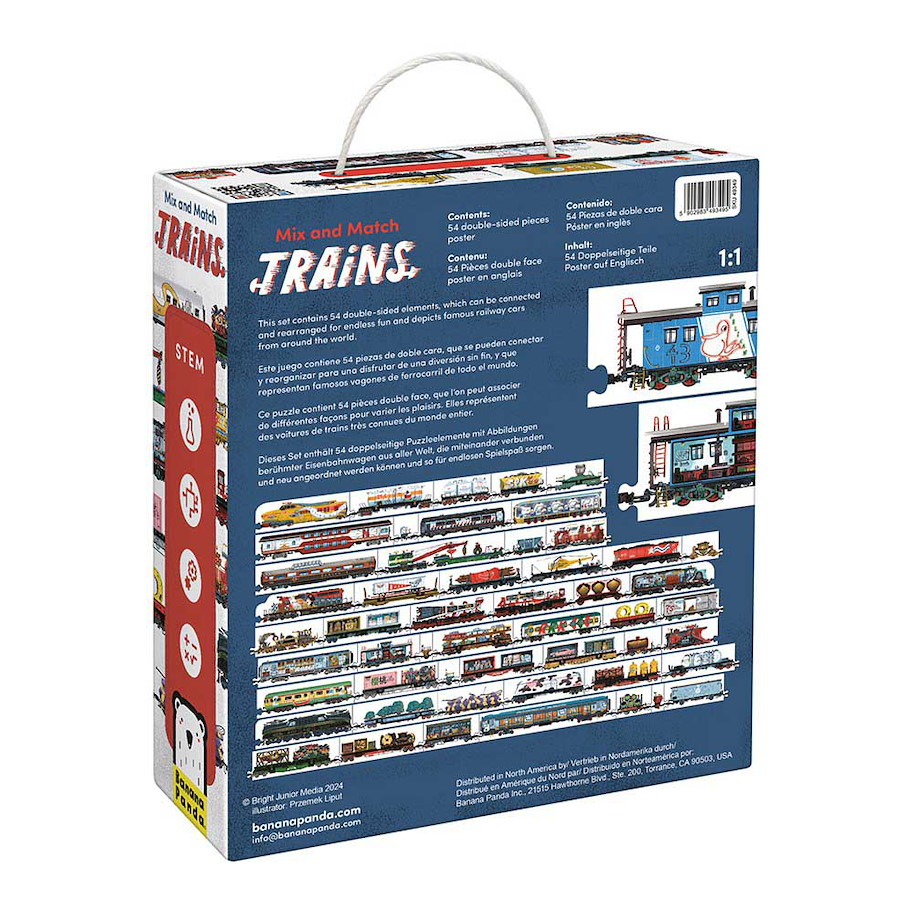 Puzzle "Mix an Match Trains" 5+ / 54 doppelseitige Teile