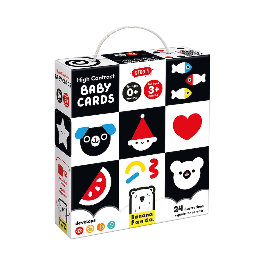 Baby Karten "High Contrast" 0m+ - 3m+ / 12 doppelseitige Karten