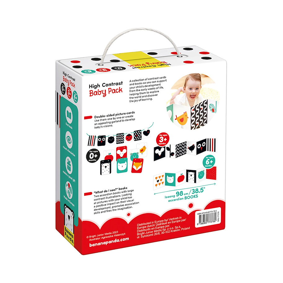 Baby Buch "High Contrast" 0m+/3m+/6m+ / 2 Bücher + 7 doppelseitige Karten