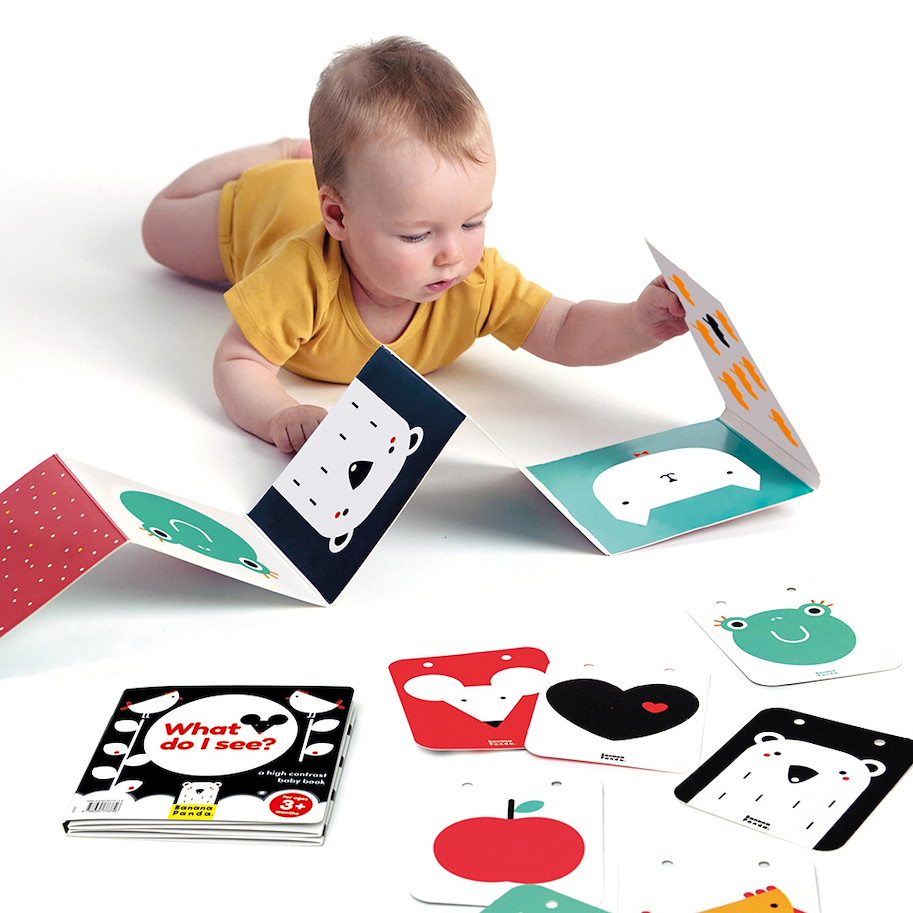 Baby Buch "High Contrast" 0m+/3m+/6m+ / 2 Bücher + 7 doppelseitige Karten