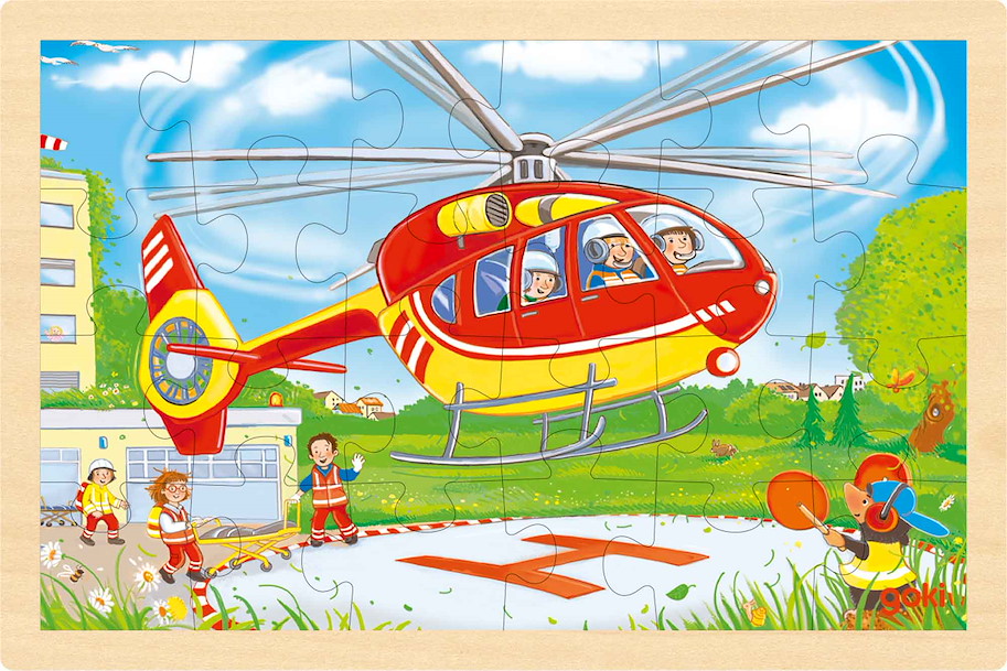 Einlegepuzzle Hubschrauber/Feuerwehr