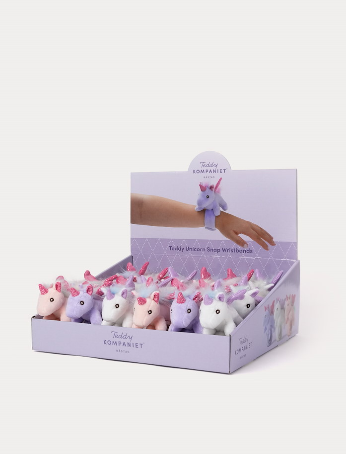 Slap-Armbänder Einhorn 3-farbig ass. im Display