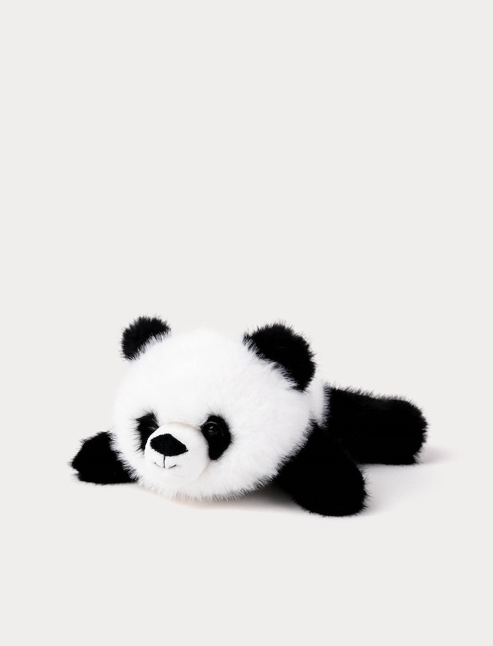 Liegender Panda schwarz/weiss 28  cm