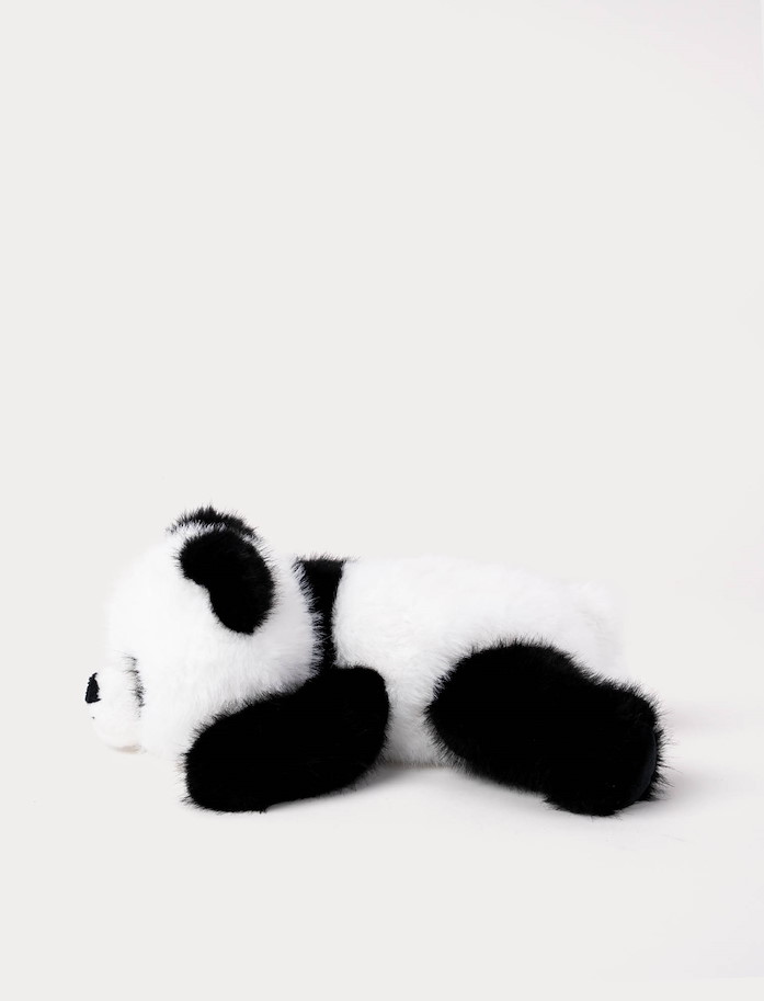 Liegender Panda schwarz/weiss 28  cm