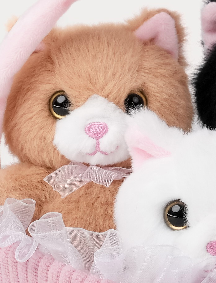 Teddy Cats Geschenkskorb mit 3 Kätzchen