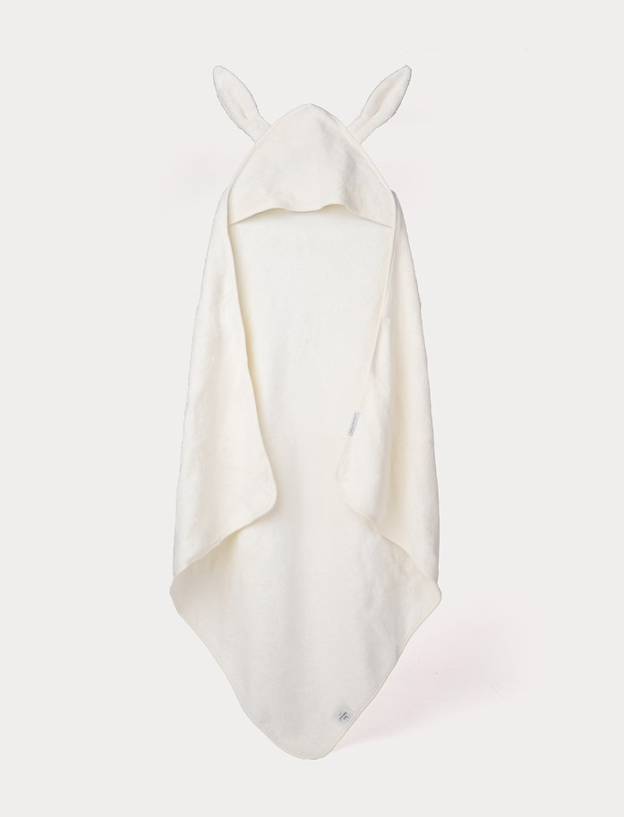Baby-Kapuzenhandtuch, Bambus, Hase, Creme