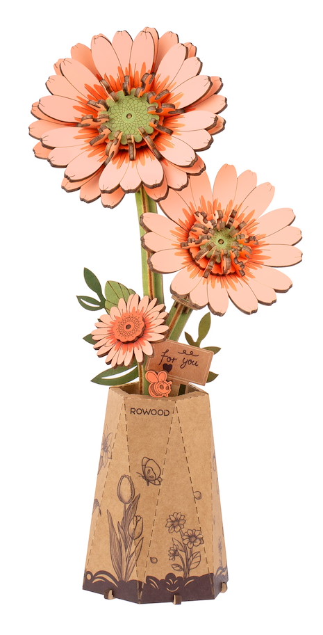 Holzbausatz Gerbera orange