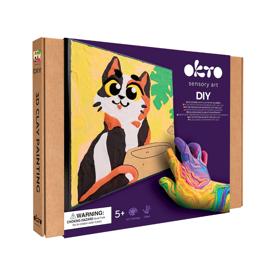 Malen nach Zahlen mit Modelliermasse 'Funny cat'
