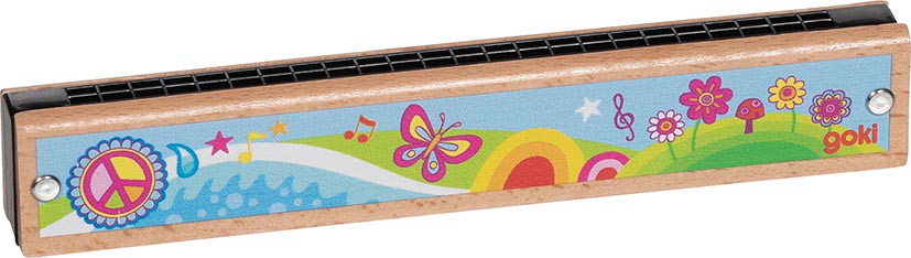 Mundharmonika Flower Power, 24 Töne, goki66