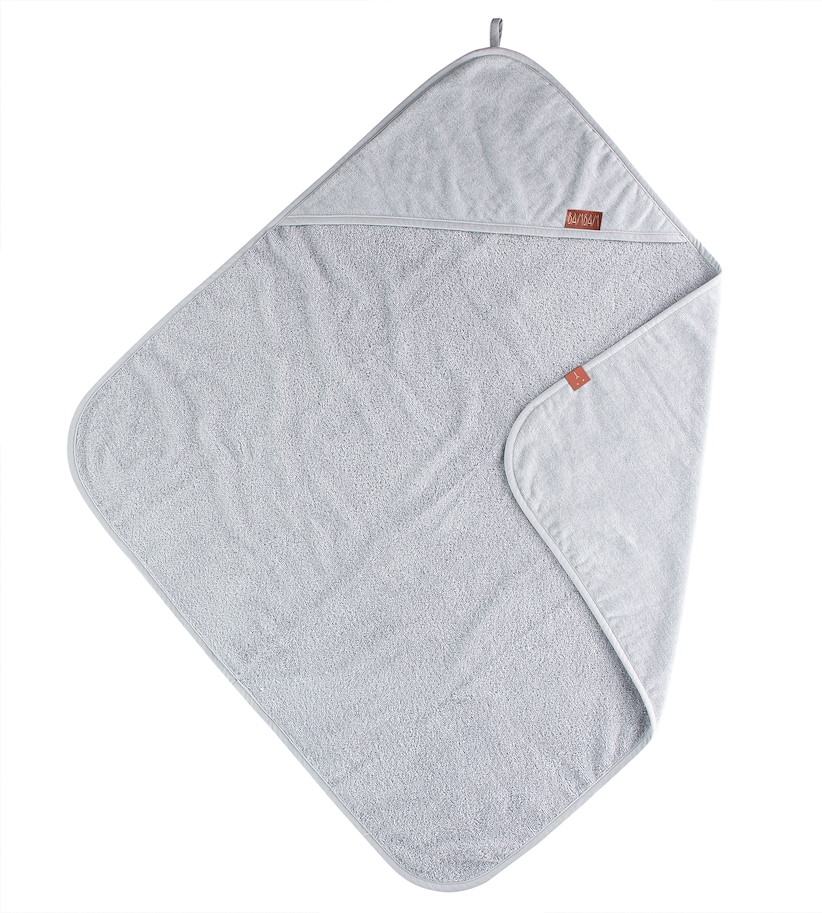 Organic Kapuzen-Badetuch grau 72 cm