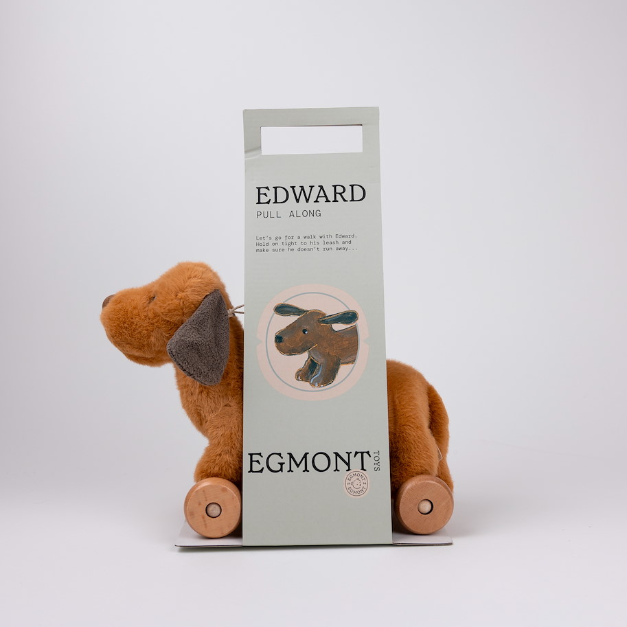 Hund Edward auf Rädern