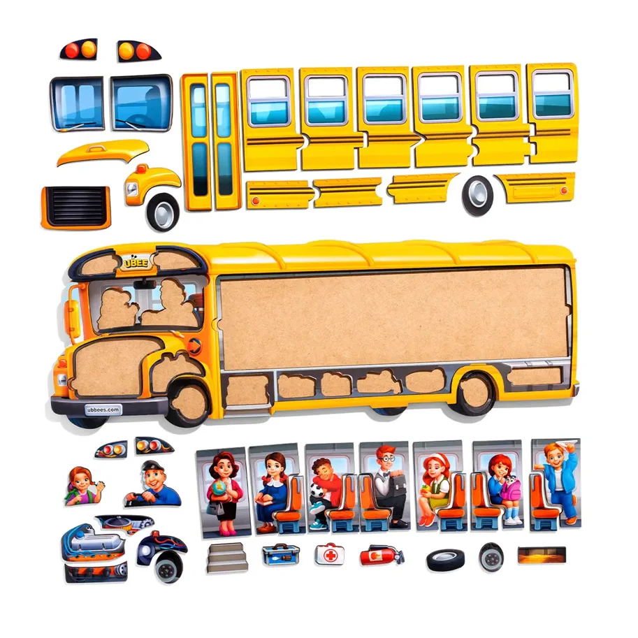 Schichtenpuzzle Schulbus