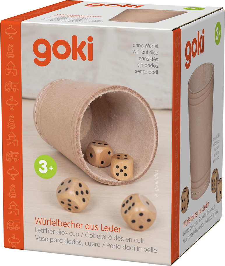 Würfelbecher aus Leder (ohne Würfel)