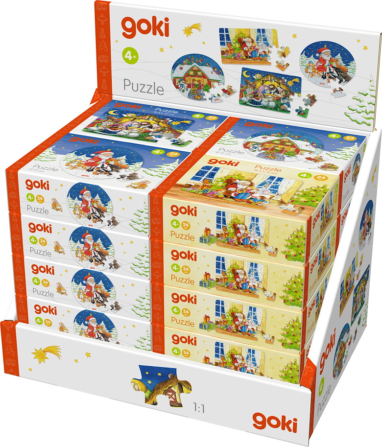Minipuzzle X-mas, 4fach sortiert, 20er Display
