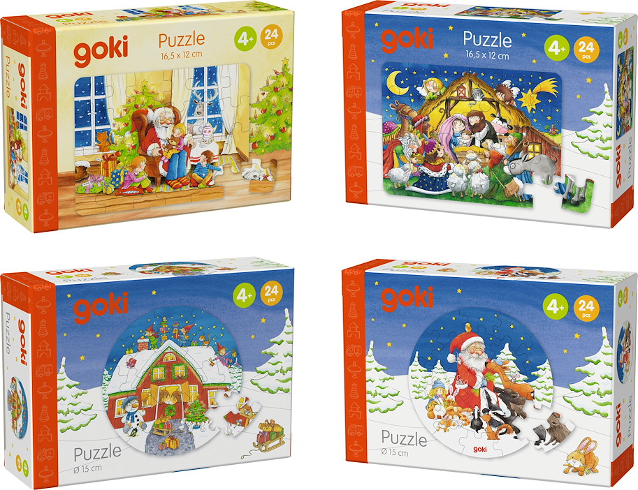 Minipuzzle X-mas, 4fach sortiert, 20er Display