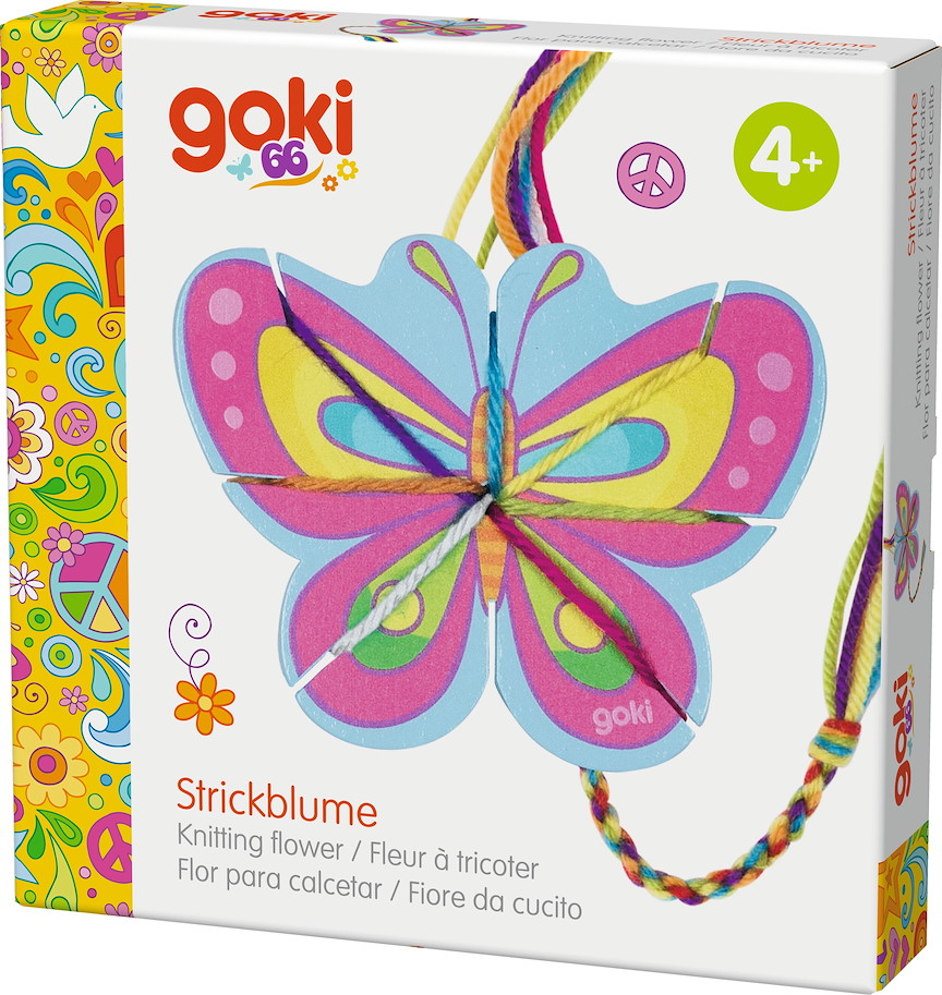 Strickblume und Strickschmetterling, 2-fach sortiert, goki66