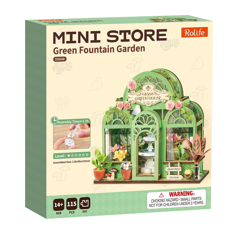 Miniatur-Modellbausatz 'Green fountain garden'