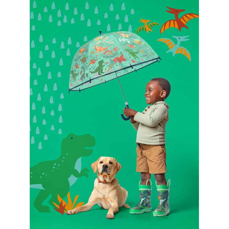Regenschirm Farbwechselnd klar Dino