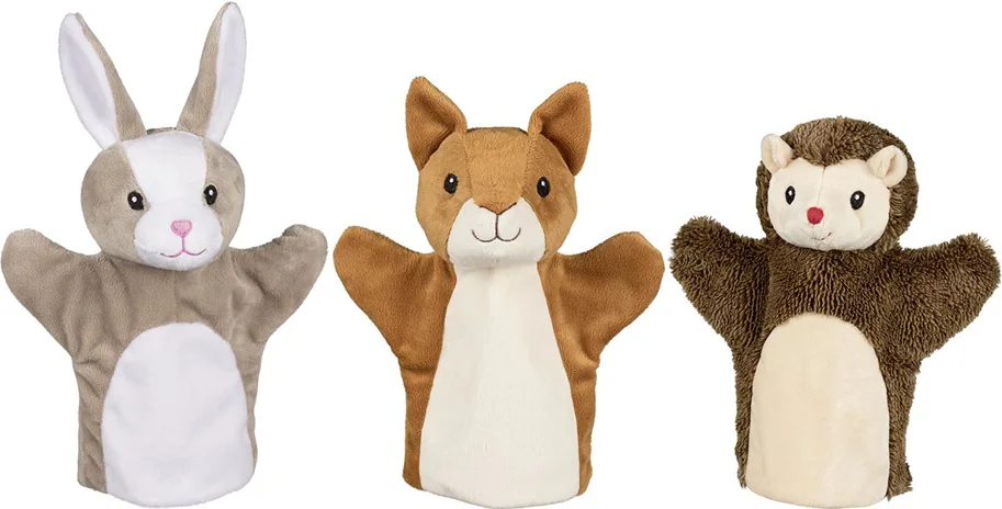 Handpuppen Eichhörnchen, Hase und Igel